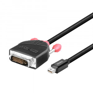 Adapteris - LINDY Mini DisplayPort į DVI Adapteris, 3 m, Juodas