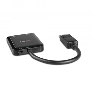 DisplayPort Hub - LINDY 2 Prievadų MST Hub, 2x3840x2160@30Hz, 21.6 Gbit/s, 5VDC