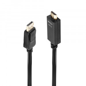 Adapteris - LINDY Display Port į HDMI 4K30Hz Adapterio Kabelis, 0.5 m, Juodas