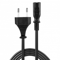 Maitinimo Laidas - LINDY Euro Kištukas į C7, 2 m, 2.5A/250V, PVC, Varis, Juodas