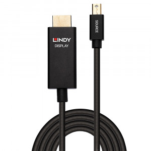 Adapteris - LINDY Mini DisplayPort į HDMI Kabelis, 4096x2160@60Hz, 3 m, Juodas