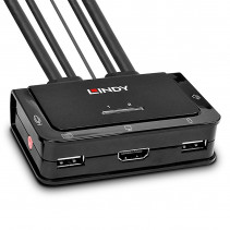 KVM Switch - LINDY 2 Prievadų HDMI 4K30, USB 2.0 Garso KVM Switch, Juodas