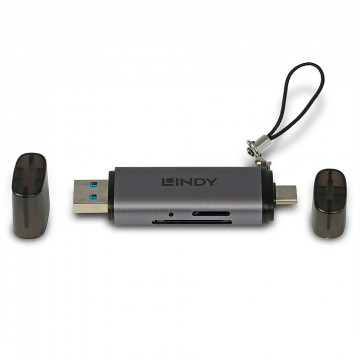 USB Atminties Kortelių Skaitytuvas - USB 3.2 Type C & A SD/Micro SD Kortelių Skaitytuvas 5Gbps