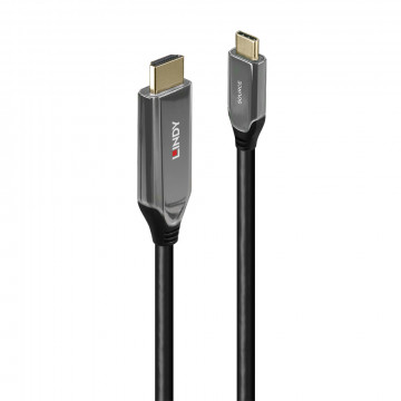 Adapterio Kabelis - LINDY USB Type C į HDMI 8K60 Adapterio Kabelis, 48Gbps, 2 m, Juodas