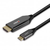 Adapterio Kabelis - LINDY USB Type C į HDMI 8K60 Adapterio Kabelis, 48Gbps, 2 m, Juodas