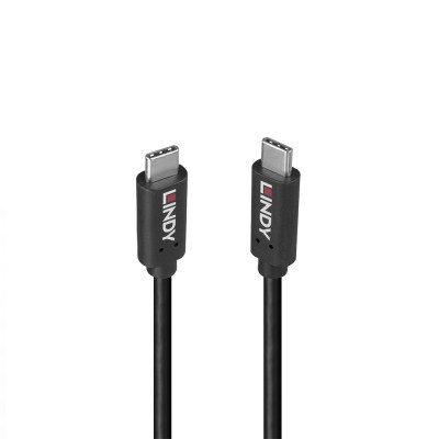 USB kabelis - Lindy 1m USB 3.2 Type C 20Gbps 100W PD Male to Male