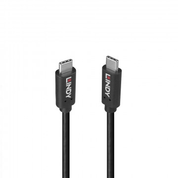 USB kabelis - Lindy 1m USB 3.2 Type C 20Gbps 100W PD Male to Male