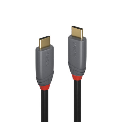 USB Kabelis - Lindy 5m USB 3.2 Type C to C 10Gbps 100W PD Anthra Line