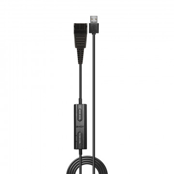 Adapter - Lindy USB Tipo A į Jabra QD Ausinių Adapteris su Garso Reguliavimu