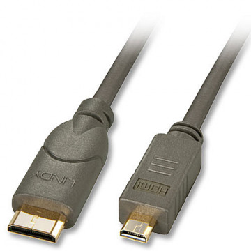 HDMI kabelis - Lindy Mini į Micro HDMI Type C/D 1.5m 1080p 10.2 Gbps