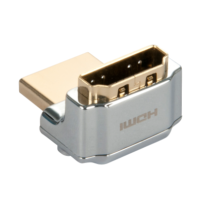Adapteris - Lindy CROMO HDMI M į HDMI F 90 laipsnių dešinys kampas auksu padengtas