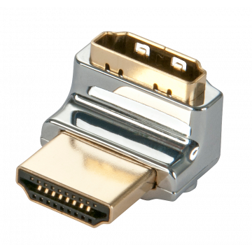 Adapteris - Lindy CROMO HDMI M į HDMI F 90 laipsnių dešinys kampas auksu padengtas