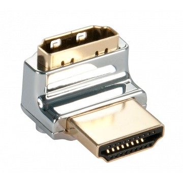 Adapteris - Lindy CROMO HDMI M į HDMI F 90 laipsnių dešinys kampas auksu padengtas