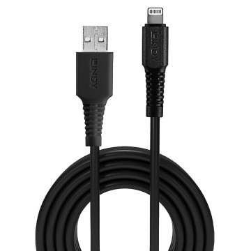 USB Laidas - LINDY USB Type A į Lightning Laidas, M/M, 480Mbps, 1 m, Juodas