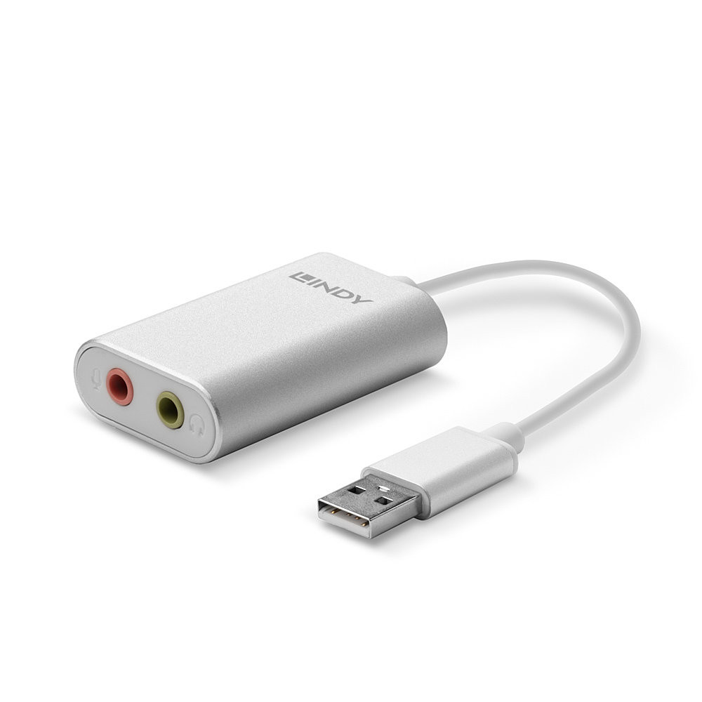 Garso Adapteris - LINDY USB Tipo A Ausinių Mikrofono Adapteris, Baltas