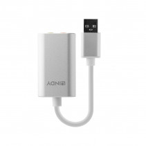 Garso Adapteris - LINDY USB Tipo A Ausinių Mikrofono Adapteris, Baltas