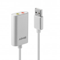 Garso Adapteris - LINDY USB Tipo A Ausinių Mikrofono Adapteris, Baltas