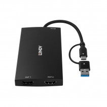 Adapteris - Lindy USB Tipo A/C į Dviejų HDMI 4K60 Keitiklį 100W