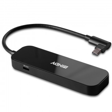 USB Hublis - Lindy 4 Port USB 3.2 Gen 2 Type C Hub 10 Gbps Power Delivery