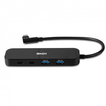 USB Hublis - Lindy 4 Port USB 3.2 Gen 2 Type C Hub 10 Gbps Power Delivery