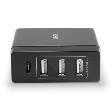 Įkroviklis - Lindy 4 Port USB Type C & A Smart Charger 72W Power Delivery