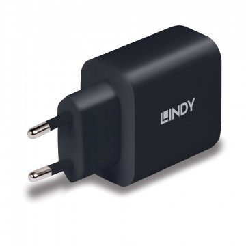 Įkroviklis - Lindy 65W USB Type C GaN Įkroviklis PD 3.0 PPS Juodas