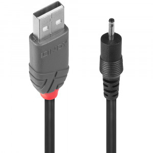 USB Laidas - LINDY USB 2.0 Type A į 2.5 mm DC Laidas, 1.5 m, Juodas