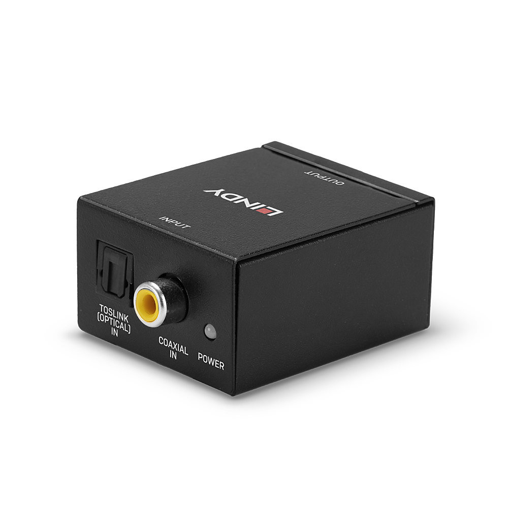 Garso Adapteris - LINDY TosLink ir Bendraašis į Phono DAC Adapteris, 24-bit/96KHz, Juodas
