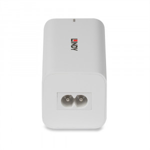 USB Įkroviklis - LINDY 100W 4 Prievadų GaN Įkroviklis su 2x USB Type C ir 2x Type A Prievadai, Baltas