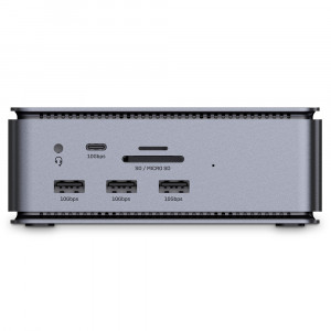 Nešiojamojo Kompiuterio Dokavimo Stotis - LINDY DST-Pro USB4 Dokas 8K/2x4K 60Hz, USB tipo A/C, HDMI, DP, 100W