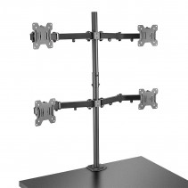 Monitorių Laikiklis - LINDY Quad Display Bracket 4x17''-28'', Maks. 7kg, Juodas