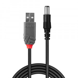 USB Laidas - LINDY USB 2.0 Type A į 5.5mm DC Laidas, 1.5 m, Juodas