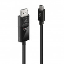 Adapterio Kabelis - LINDY USB Type C į DP 8K60 Adapterio Kabelis, 7680x4320@60Hz, 1 m, Juodas