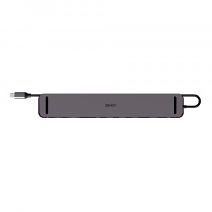 USB C Dokavimo Stotis - LINDY Plugable DST-Mini XT 810 8K/4K60, 100W PD, USB 3.2, Gigabit Ethernet, Pilka