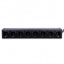 Maitinimo Blokas - LINDY 1.5U 8 Schuko lizdai, PDU, 3500W, 250VAC, 16A, Horizontalus Stovas, Juodas