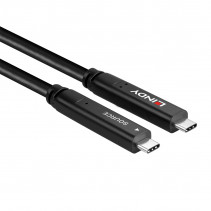 USB Laidas - LINDY USB 3.2 10Gbps ir DP 1.4 Type C Hibridinis Laidas (4 juostos), 10Gbps, 4K144Hz, 60W, 15 m, Juodas