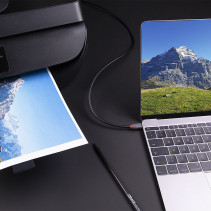 USB Laidas - LINDY Anthra Line USB 3.2 Type C į B Laidas, M/M, 5Gbps, 4.5W, 1 m, Juodas