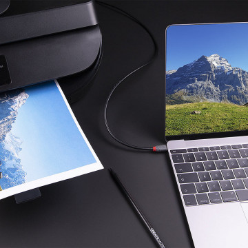 USB Laidas - LINDY Anthra Line USB 3.2 Type C į B Laidas, M/M, 5Gbps, 4.5W, 1 m, Juodas