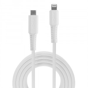 USB Laidas - LINDY USB Type C į Lightning, 0.5m, 480Mbps, Baltas