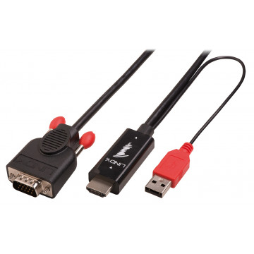 Adapteris - HDMI į VGA 1m 1920x1200 4.95Gbps Nikelio Danga