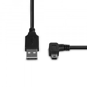 USB Laidas - LINDY Type A į Mini-B, 2 m, 90 laipsnių dešinysis kampas, USB 2.0