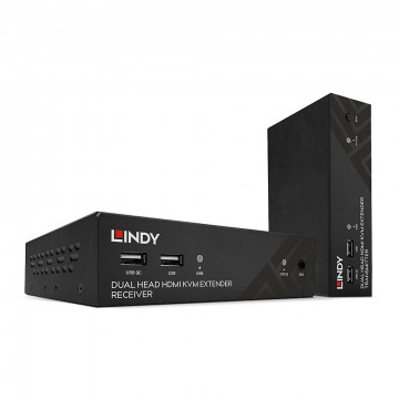 KVM Ilgintuvas - LINDY HDBaseT Cat.6 Dvigubas HDMI, USB, IR ir RS-232 KVM Ilgintuvas 100 m 1920x1080@60Hz