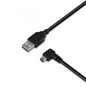 USB Laidas - LINDY Type A į Mini-B, 2 m, 90 laipsnių dešinysis kampas, USB 2.0