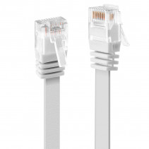 Tinklo Kabelis - LINDY Cat.6 U/UTP Plokščias Tinklo Kabelis, RJ45, 250MHz, 32AWG, M/M, 3 m, Baltas