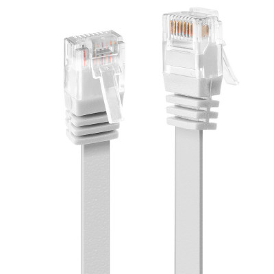 Tinklo Kabelis - LINDY Cat.6 U/UTP Plokščias Tinklo Kabelis, RJ45, 250MHz, 32AWG, M/M, 3 m, Baltas