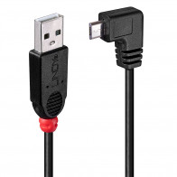 USB Laidas - LINDY Type A į Micro-B, 2 m, Dešinės Pusės Jungtis, USB 2.0