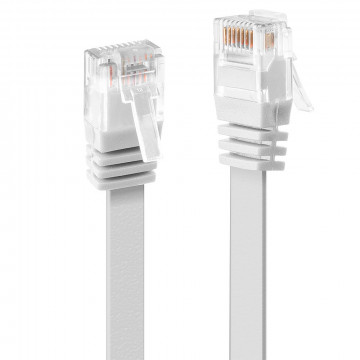 Tinklo Kabelis - LINDY Cat.6 U/UTP Plokščias Tinklo Kabelis, RJ45, M/M, 250MHz, 32AWG, 0.3 m, Baltas