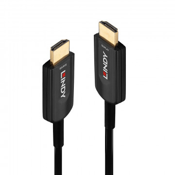 HDMI Laidas - LINDY Šviesolaidinis Hibridinis HDMI Kabelis, Ultra Didelės Spartos, 8K60, 48Gbps, 15 m, Juodas