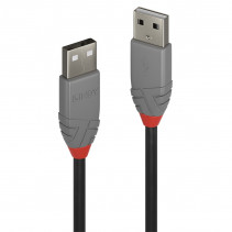 USB Laidas - LINDY Anthra Line USB 2.0 Type A į A Laidas, M/M, 5 m, Juodas