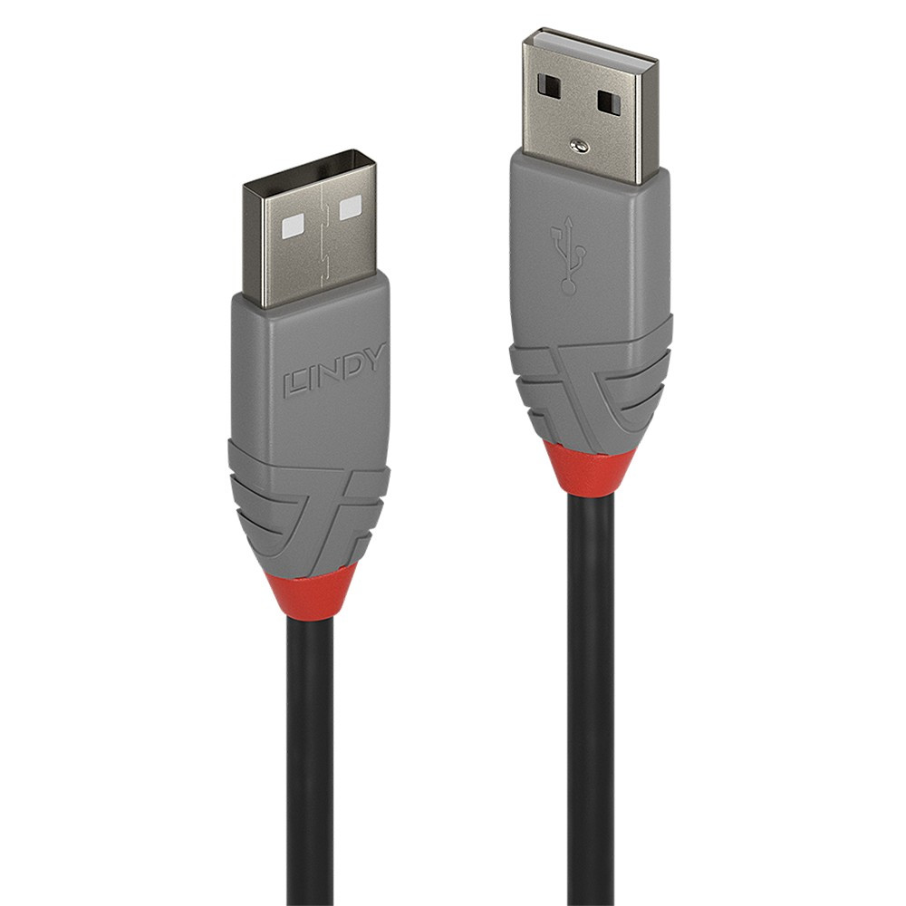 USB Laidas - LINDY Anthra Line USB 2.0 Type A į A Laidas, M/M, 5 m, Juodas